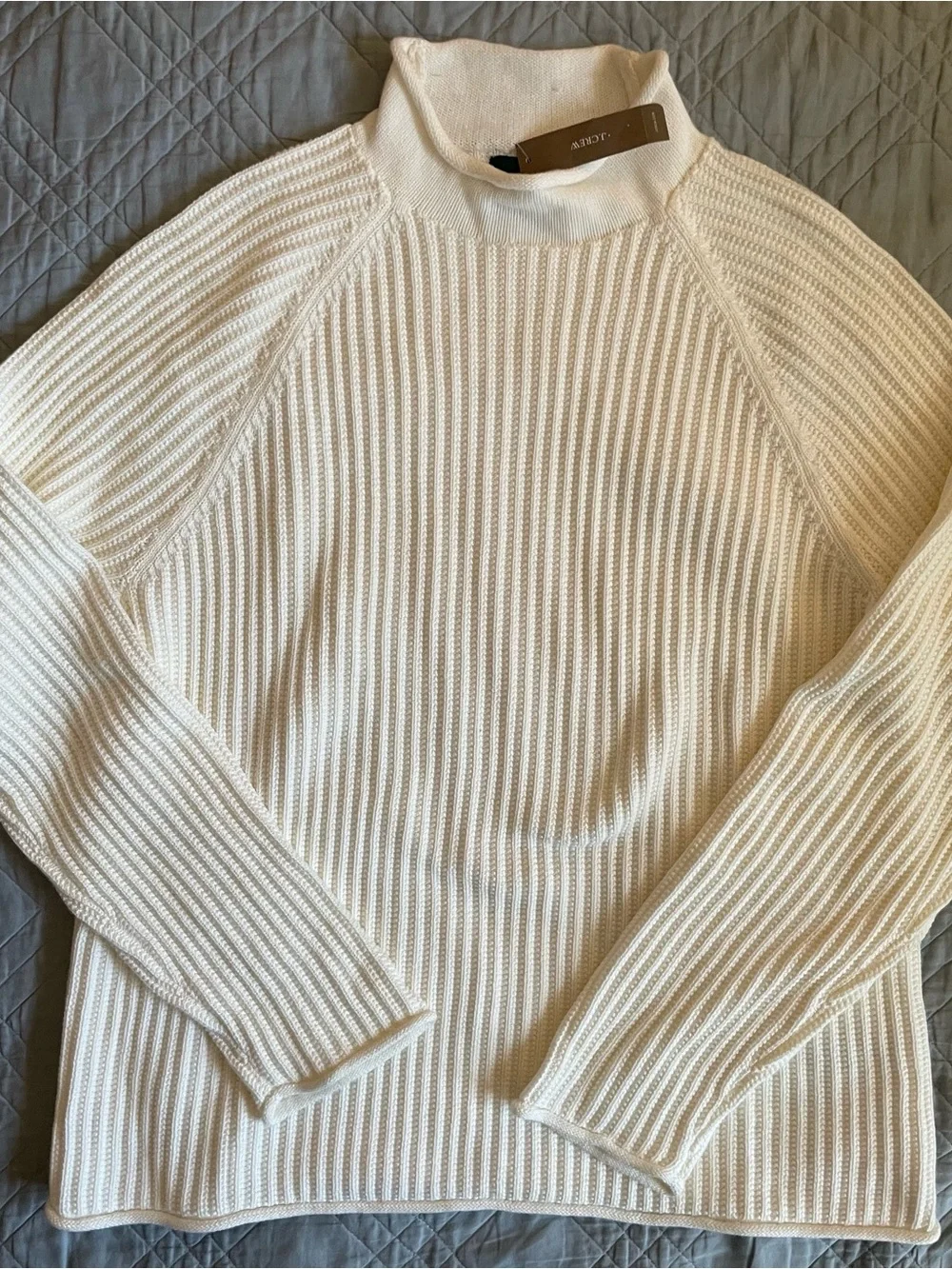 J. CREW Summer RollneckT™ ribbed sweater in Ivory Size M $118 CT575